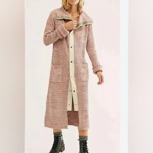 "Under the boardwalk" "Snap closure long sweater/cardigan" By "Free people' ☕️